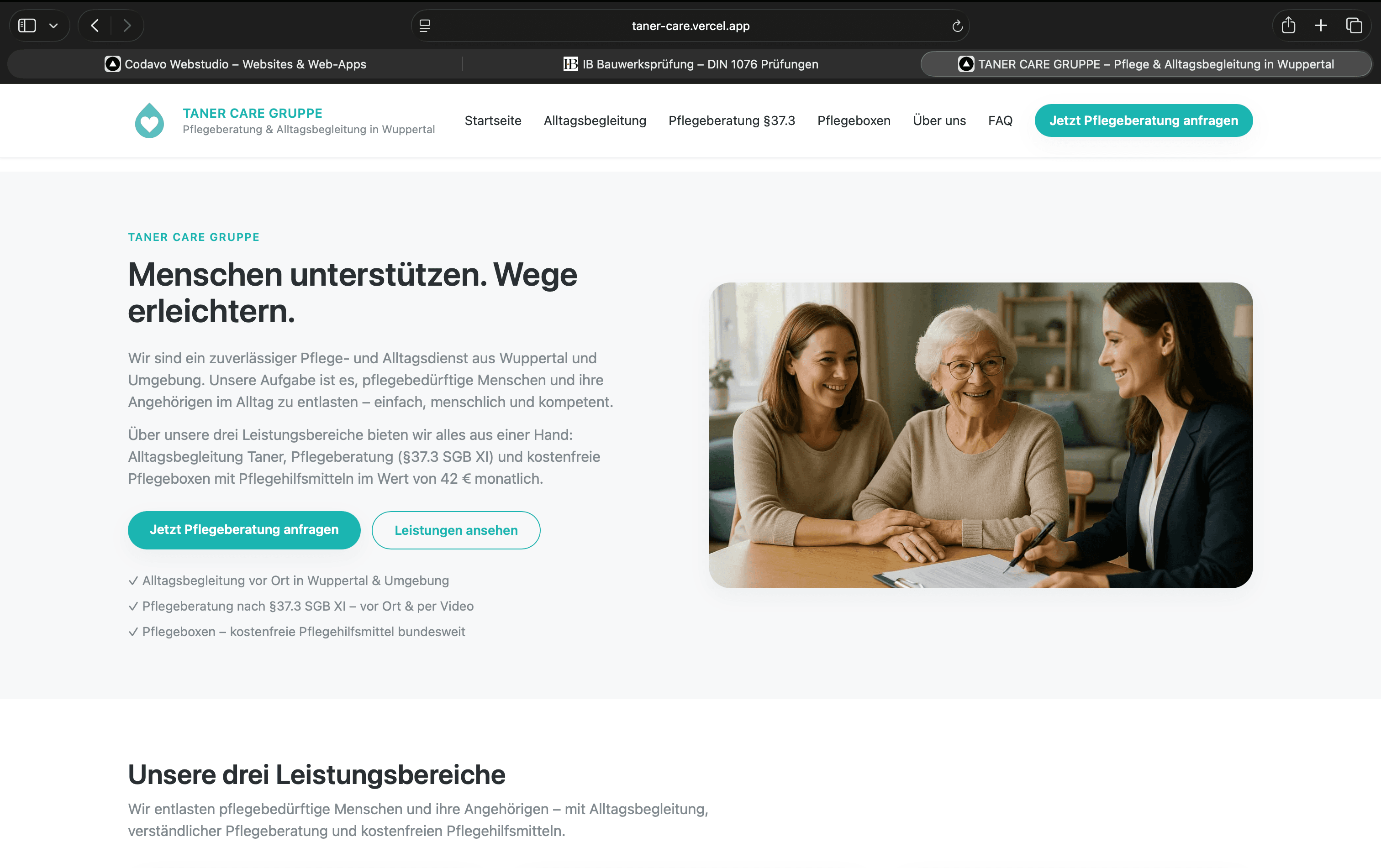 Hero-Screenshot Taner Care